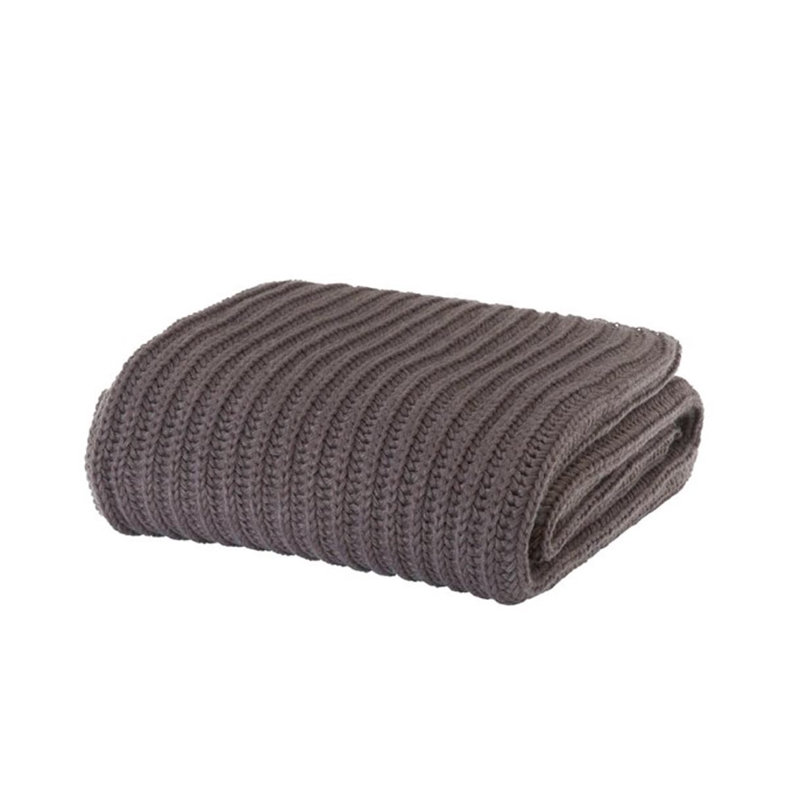 Chunky Knit Throw, Charcoal