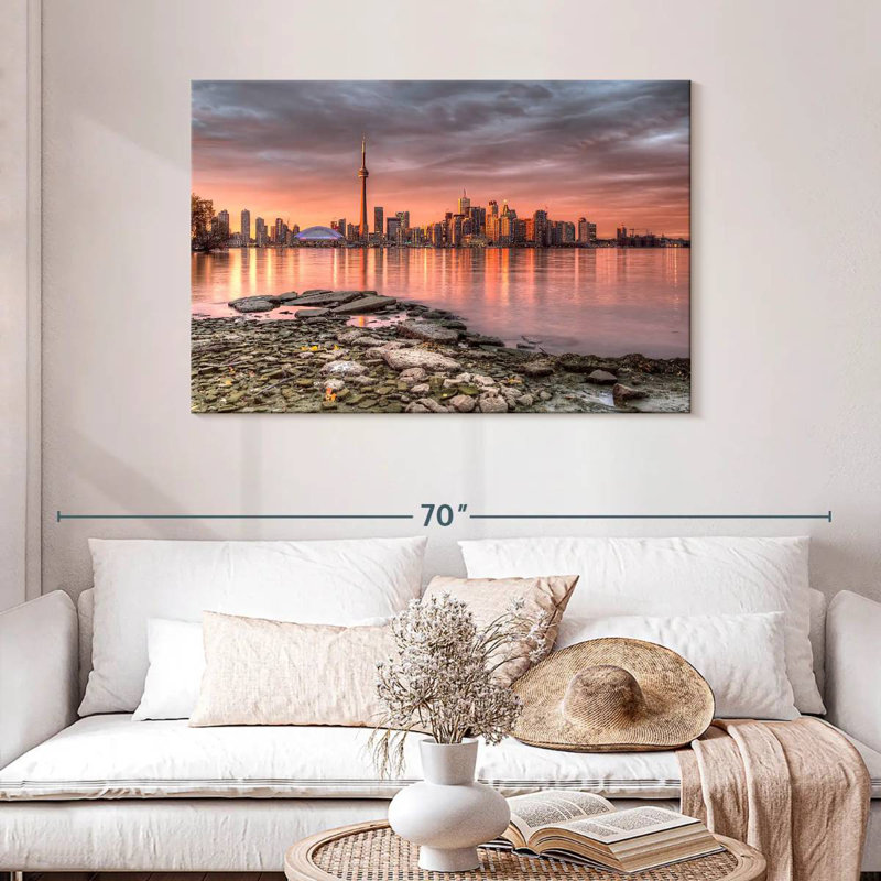 Nicci Sunset At Toronto Skyline, 30" H x 45" W