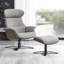 Fauteuil inclinable pivotant en cuir véritable de 31 po de largeur avec repose-pieds Dillon-114180345