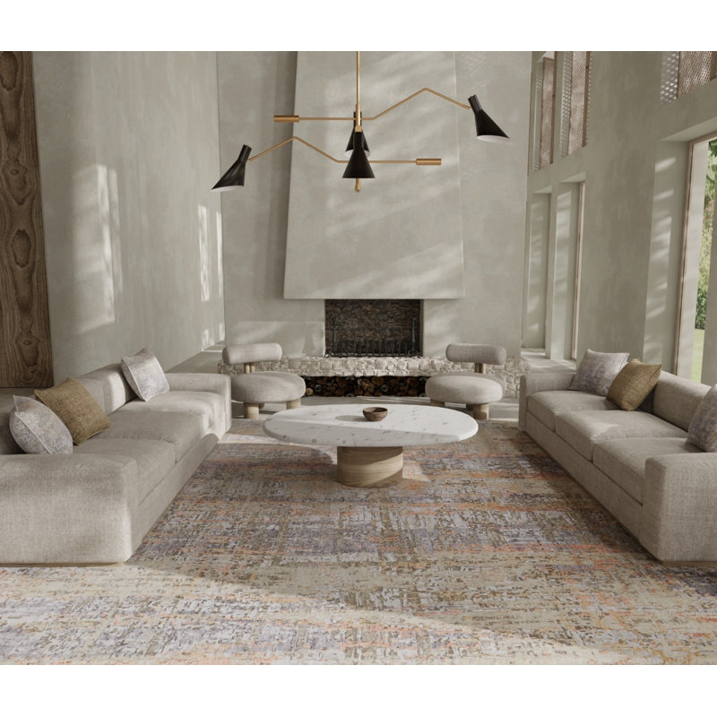 Tapis brun clair moderne Lettie, Rectangulaire 3 pi x 5 pi