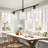 3-Light Dimmable Kitchen Island Modern Linear Chandelier with Clear Glass Shade-150308781