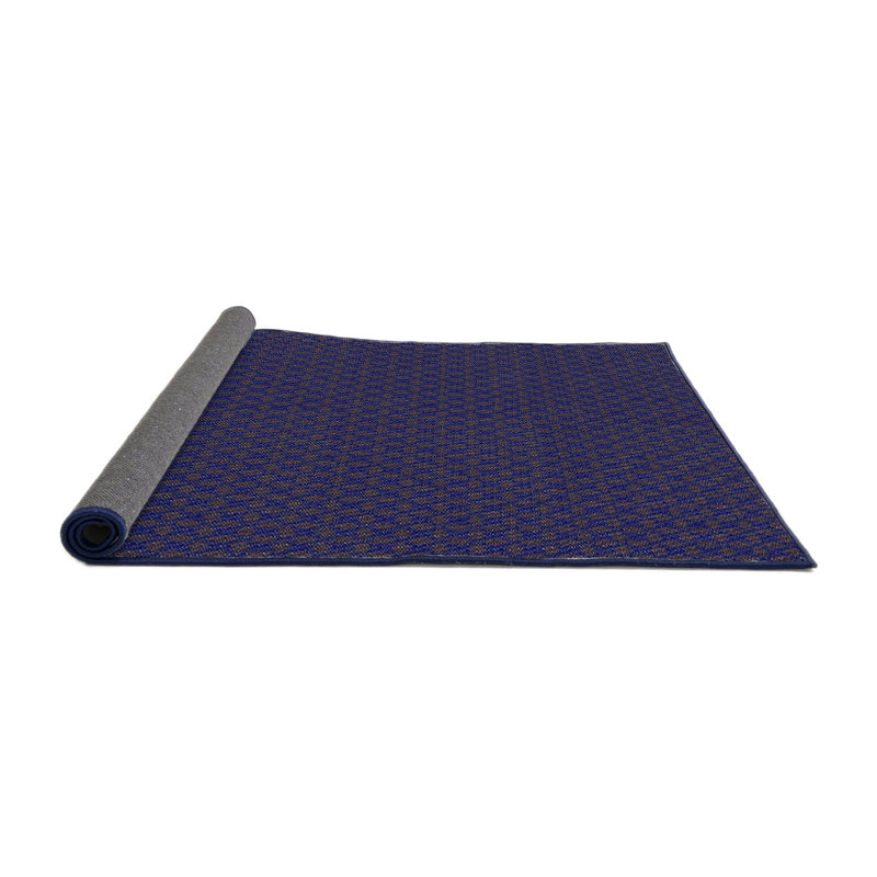 Tapis de zone violet foncé à motifs, Rond 4 pi