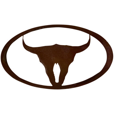 Dugout Creek Designs Rustic Steel Skull Oval Wall Art
