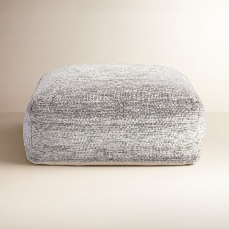 Talya 34" x 34" x 16" Upholstered Pouf Ottoman, Gray
