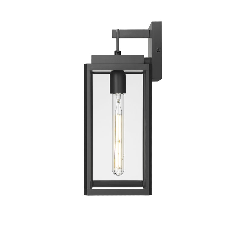 Lanterne murale d'extérieur 1 lumière Alpharetta 15,5 po de hauteur - Noir thermolaqué