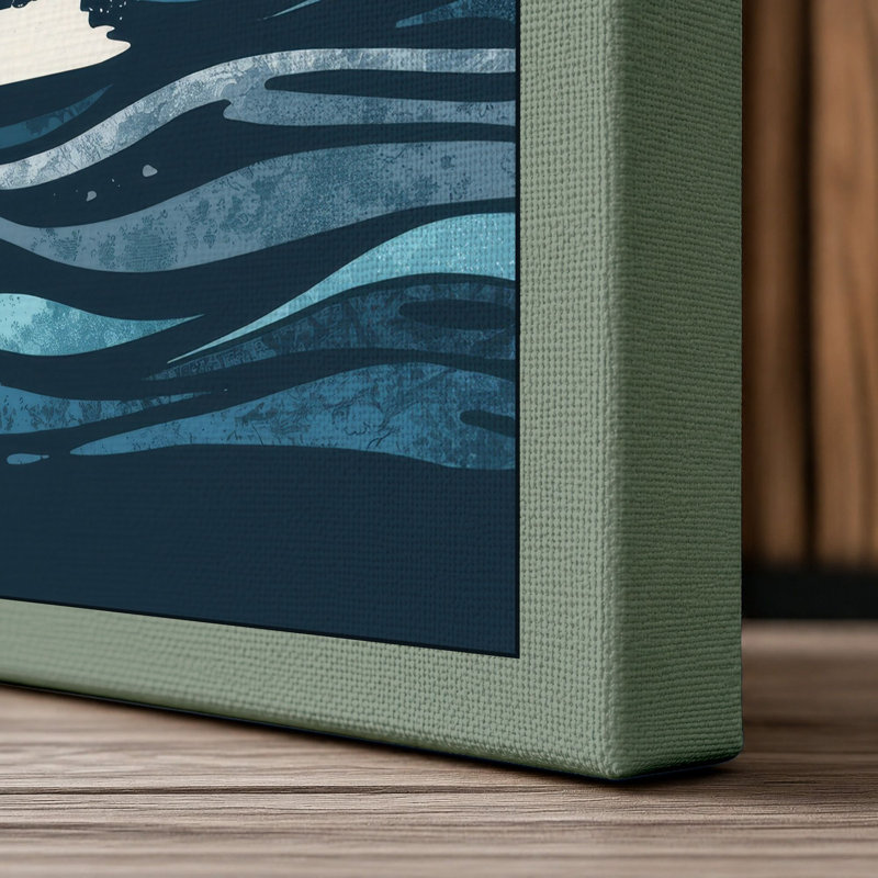 Whale Breaches Coastal - Wrapped Canvas, 18x12 - 45.7 x 30.5 cm, Sage Border