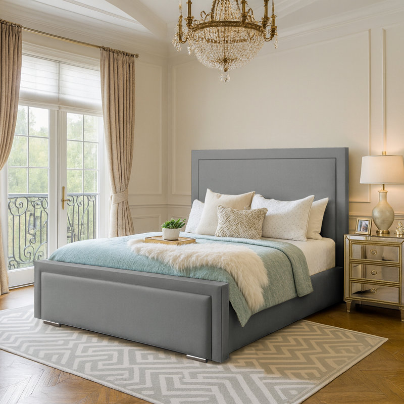 Abhipsa Upholstered Bed, Single (3'), Grey