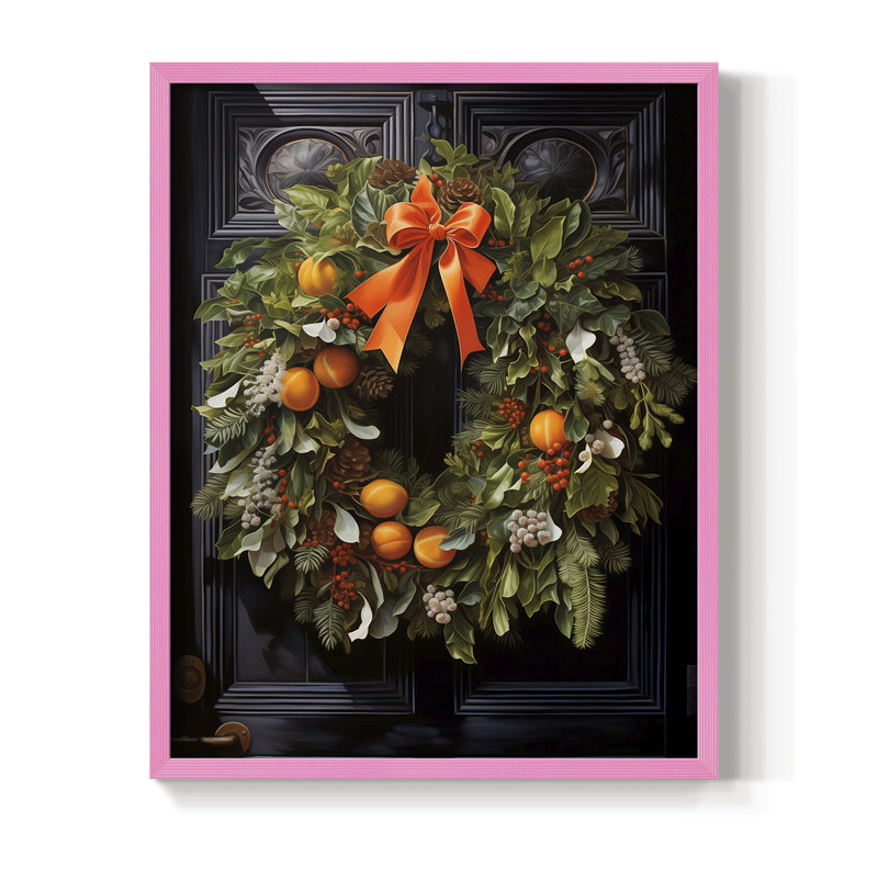 «Christmas Holiday Art» DCLIX, reproduction encadrée - bois massif, H 21 po x l 17 po, Rose