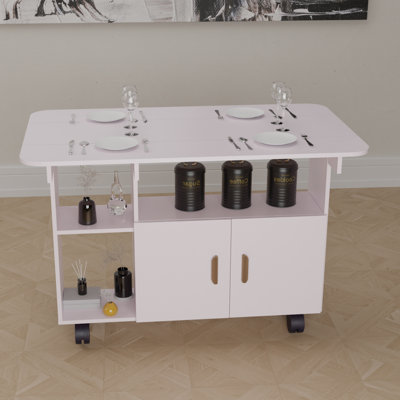 Table de salle à manger moderne pliante rectangulaire à abattants avec roulettes et tiroir, personnalisée pour les petits espaces blancs, espace de vie