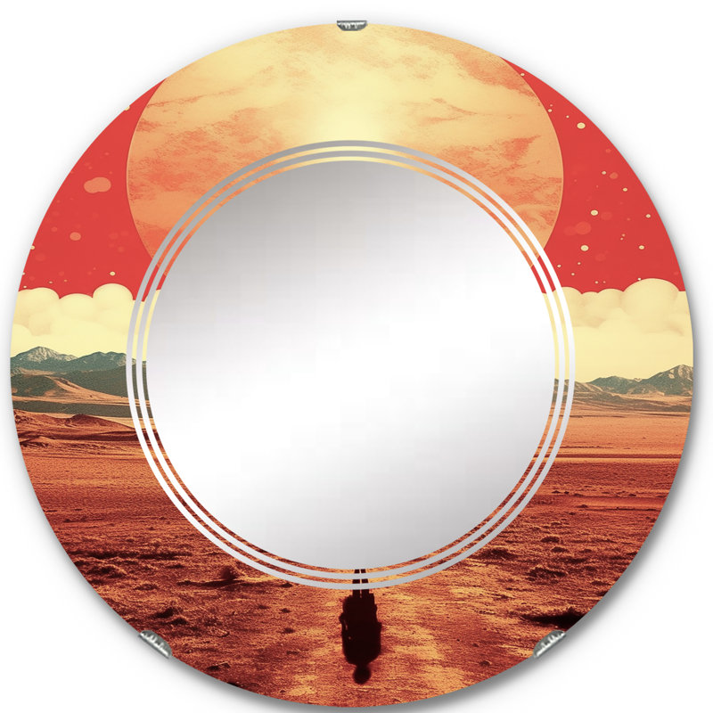 Sackerton - Miroir mural moderne rond, 24 po x 24 po
