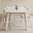 White + Crystal-cream Rectangular Sintered Stone + Solid Wood Dining Table-1770071122