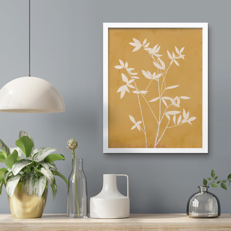 Feuilles botaniques - impression d'un seul cadre photo, H 16 po x l 12 po, Blanc