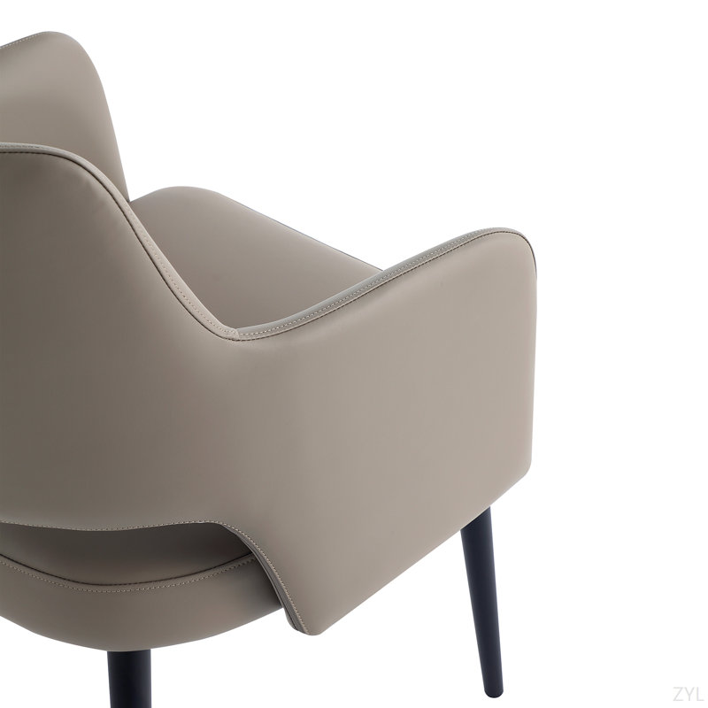 Fauteuil en métal et cuir Vegan, Taupe