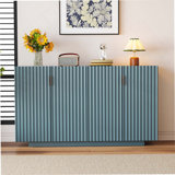 4 Wavy Doors Ample Storage Space Sideboard For Dining Room And Living Room