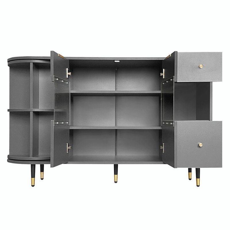 Armoire d'appoint avec tablettes réglables Jonnelle, Gris
