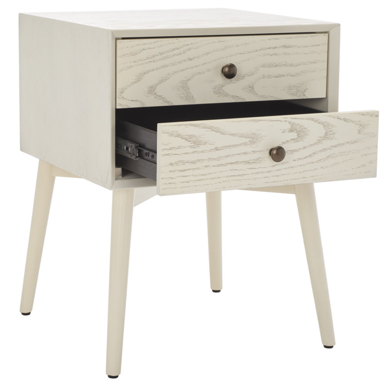 Table de chevet Karianna, Blanc délavé