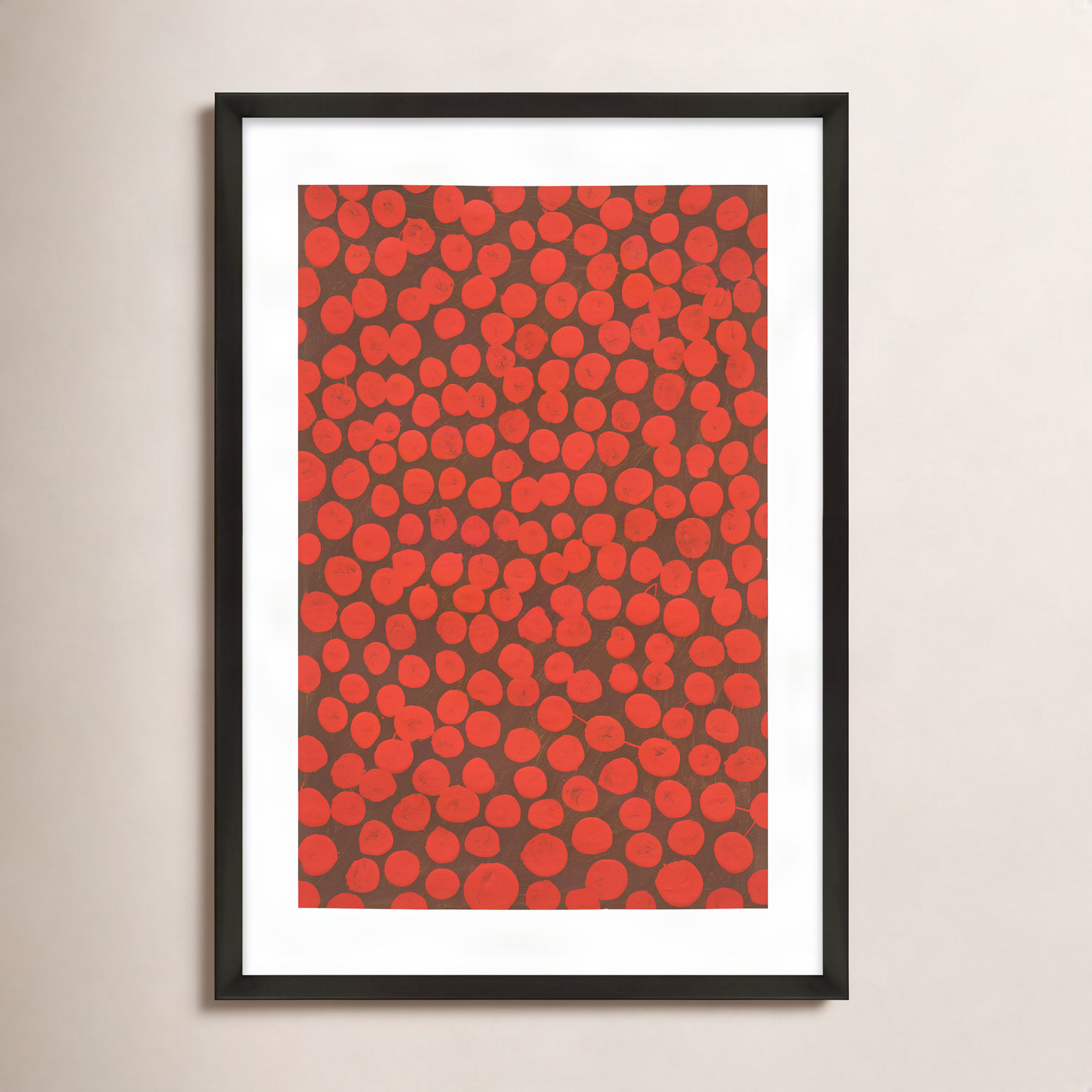 Navi "Salsa on Brown" Painting, 30" H x 21" W x 1.25" D, Black