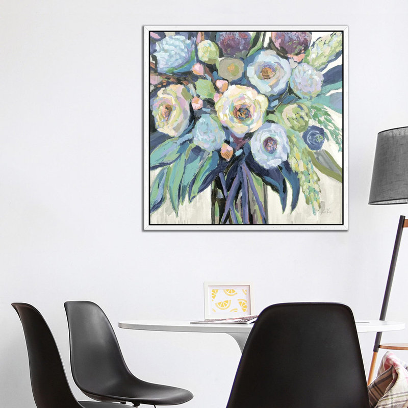 Nighttime Neutral 1 Piece Painting on Canvas, 93.98 cm H x 93.98 cm W, White Framed