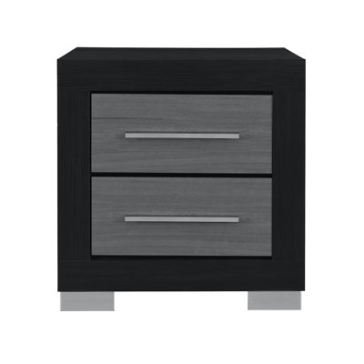 ELSA BLACK AND GREY NIGHTSTAND (Only Nightstand)