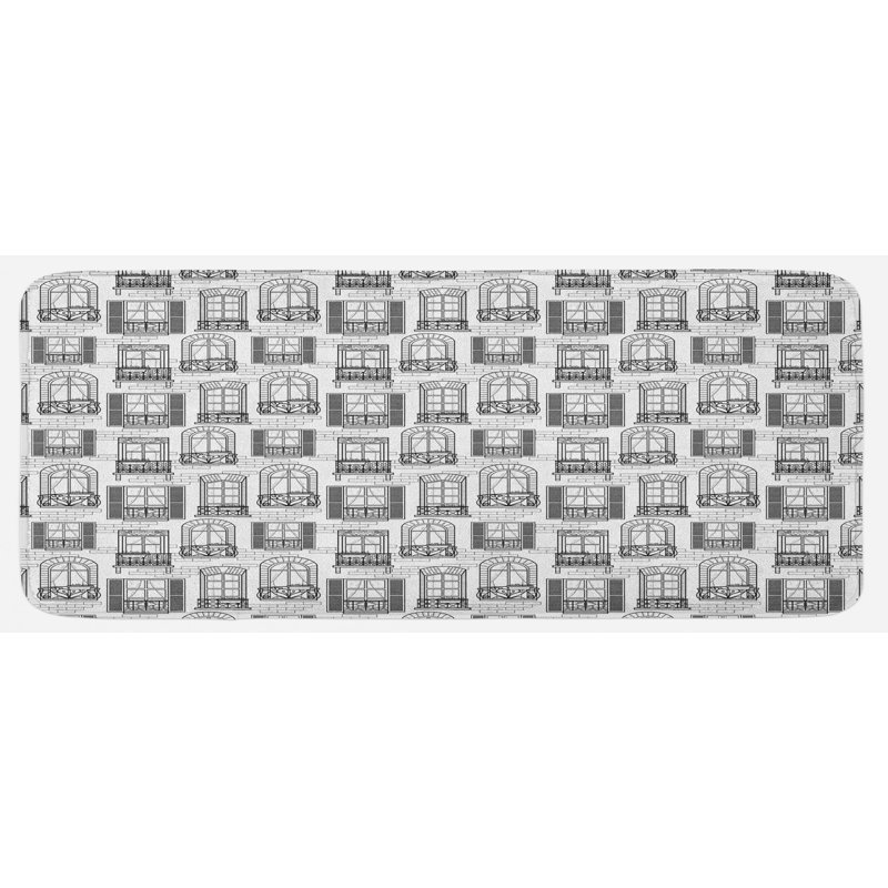 Tapis de cuisine gris et blanc