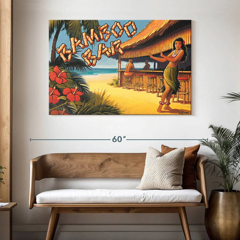 Gillard Bamboo Bar Hawaii, H 32 po x l 48 po