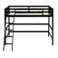 Lit mezzanine simple en bois massif avec espace intégré-1029884841