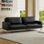 Canapé modulaire noir en cuir véritable-128966280