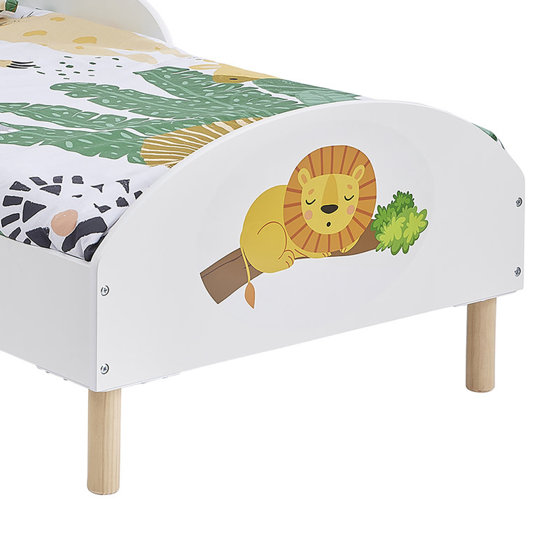 Kids White Toddler Bed - Jungle