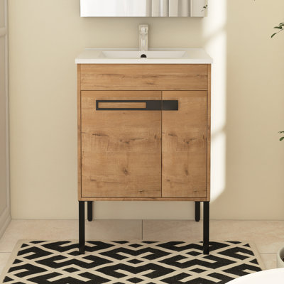 Ensemble de meuble-lavabo simple 24 po avec plateau en céramique Tiaya