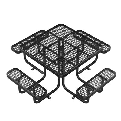 Table de pique-nique carrée 46 po avec trou pour parasol