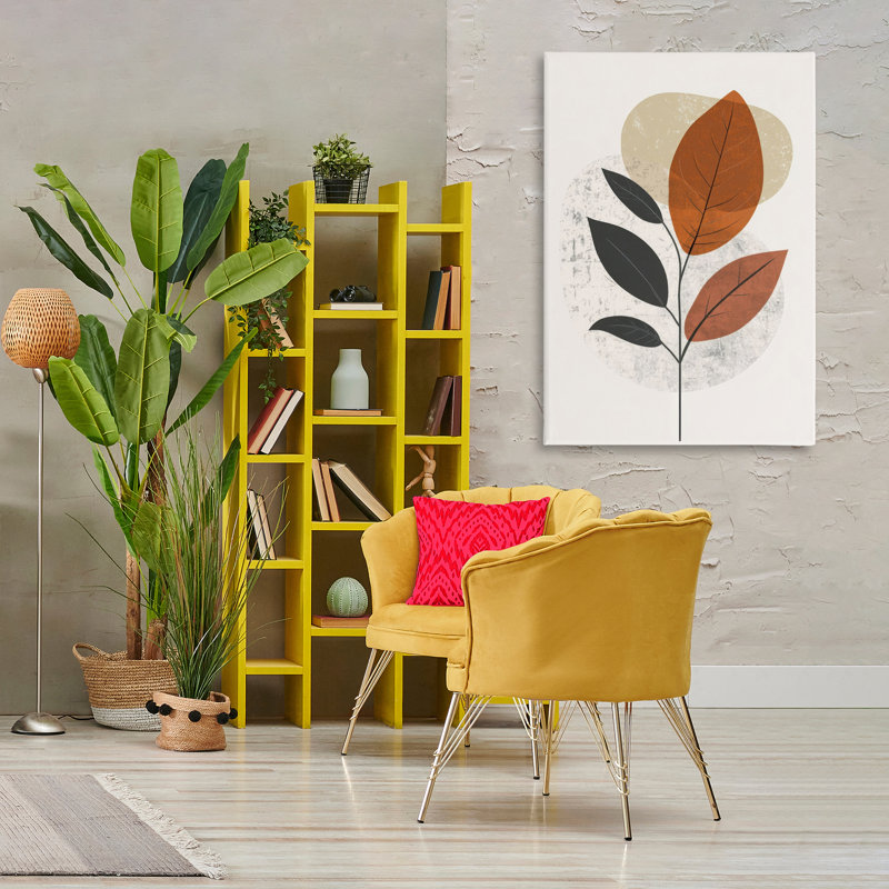  "Autumnal Neutral Leaves", art mural par LSR Design Studio, H 45 po x l 30 po