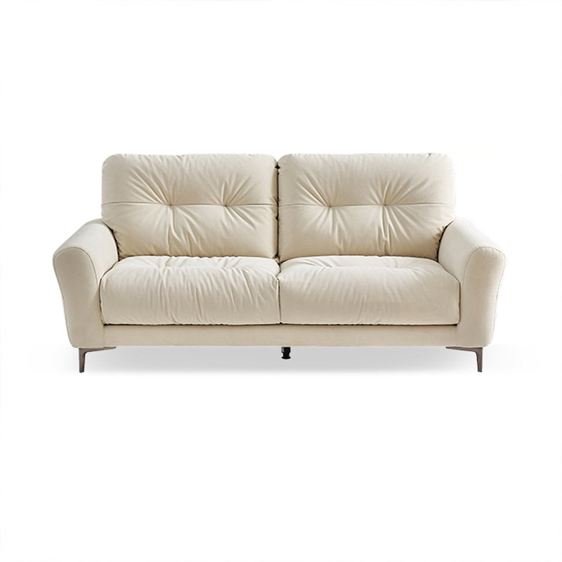 Canapé moderne standard en polyester blanc crème, 2, H 33,86 po x l 70,47 po x P 36,61 po