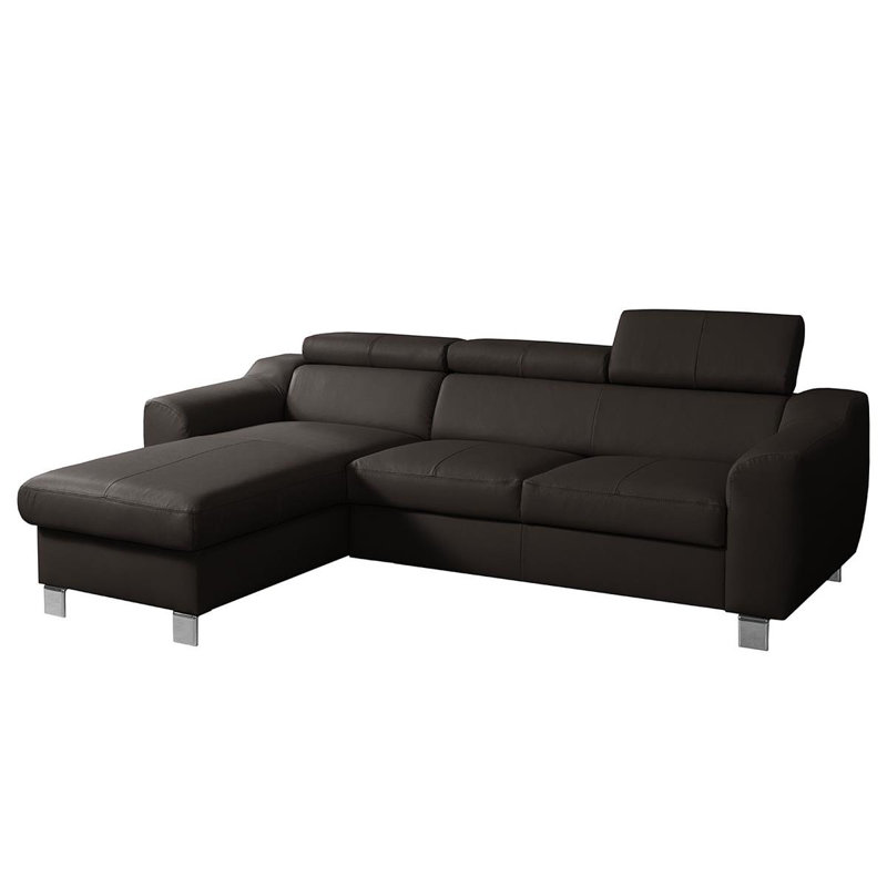 Avaiyah Leather Chaise Sofa with Sleeping Function and Storage, No, Left Hand Facing, Dark Brown