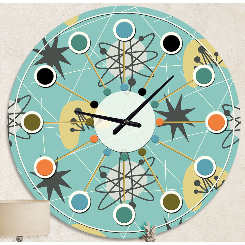 Horloge murale 1950 Mid-Century, Moyenne