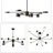 10 - Light LED Sputnik Modern Linear Chandelier