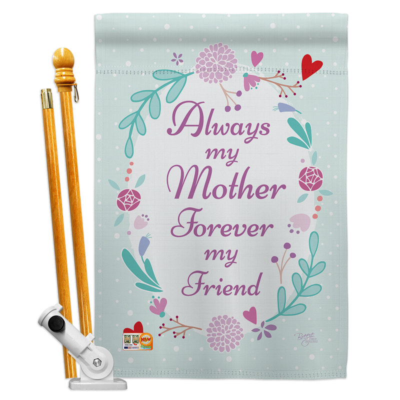 Double Sided 40'' H x 28'' W Polyester Mother's Day Flag Set