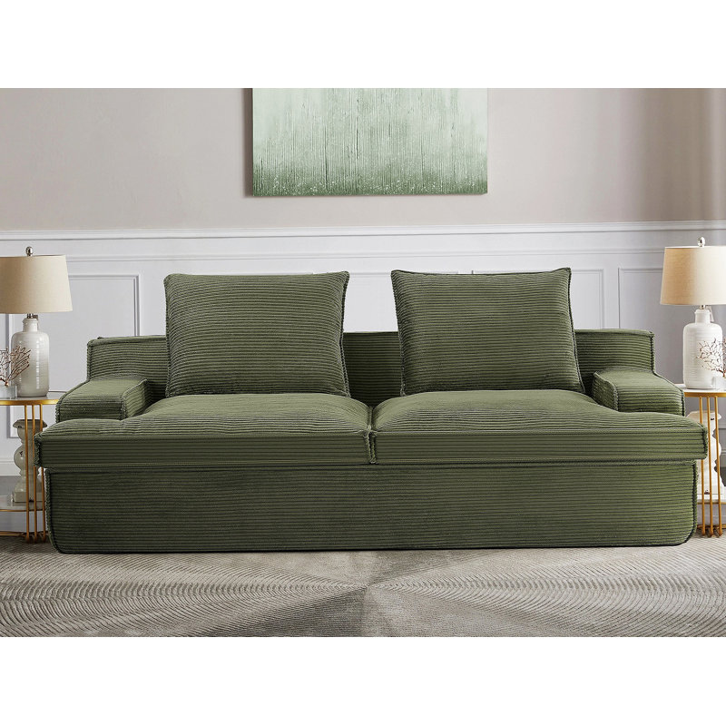 Comfortable Sectional Sofa with Multiple Functionalities for Living Room, Green