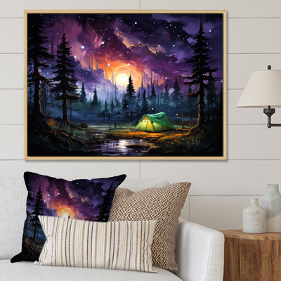 Northern Lights Camping Escape 1 - Art mural de voyage en camping
