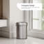 Home Zone Living 16 Gallon Stainless Steel Open Top Trash Can with Triangular Corner Design, Silver, 60 Litres