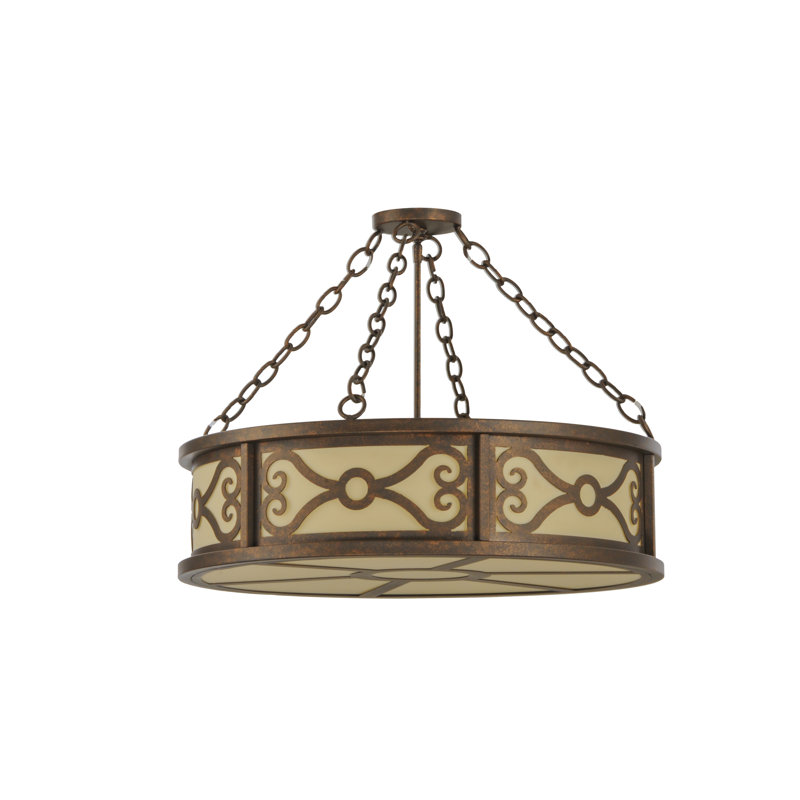 4 - Light Chandelier, Antique Copper
