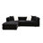 115'' Wide Velvet Chesterfield Sectional Sofa Button Tufted L-Shaped Couch With Metal Lges-119966969