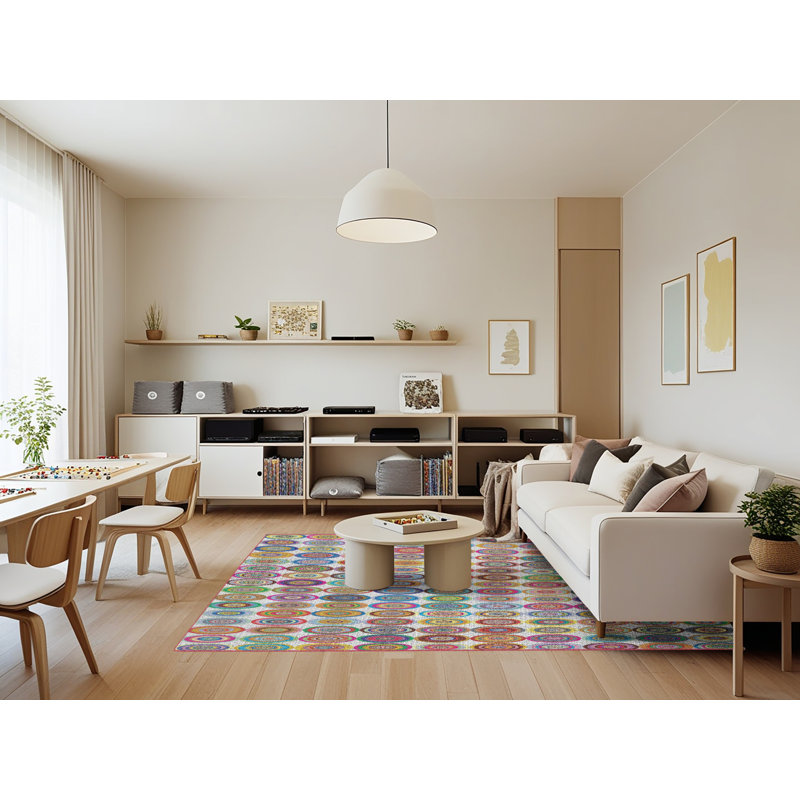 Priolo Geometric Indoor Rug, Rectangle 7' x 9'