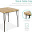 Ensemble de table de salle à manger 3 pièces, table de salle à manger carrée en métal et en bois pour cuisine et salle à manger