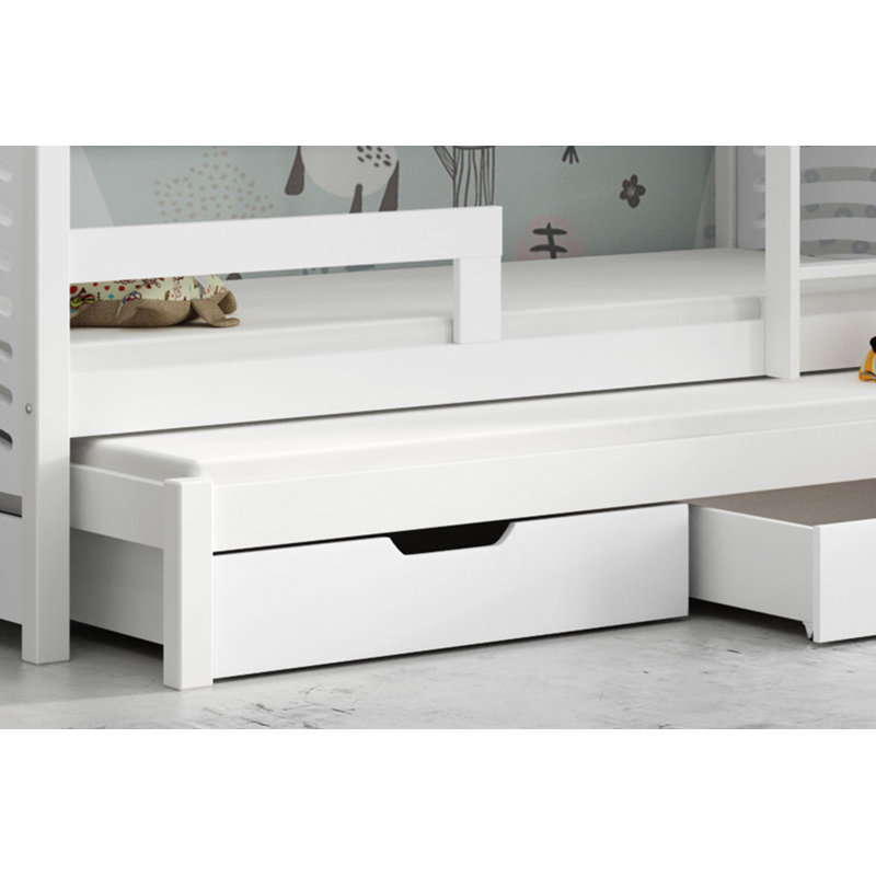 Beldegg European Toddler (80 X 180cm) Standard Bunk Bed and Mattress with Trundle by Harriet Bee, White