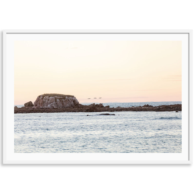 Punta Mita Sunset Print by Carly Tabak, White Wood, 36" W x 26" H