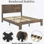 Structure de lit plateforme en bois robuste avec beaucoup de rangement sous le lit, offrant une surface de sommeil stable et un assemblage facile pour une chambre confortable