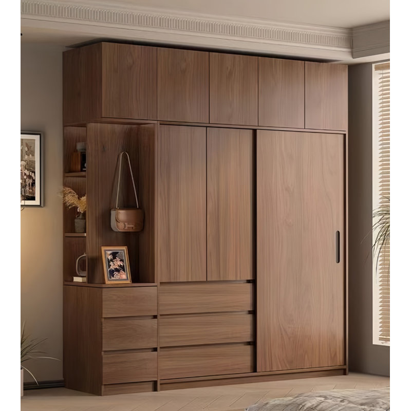 Garde-robe simple foncé classique, H 101,57 po x l 94,49 po x P 23,62 po