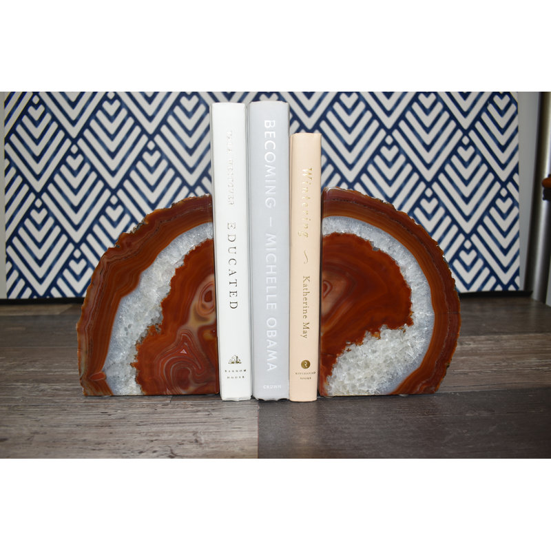 Serre-livres Evelynn Agate, H 6,5 po x l 7 po x P 3 po, Brown