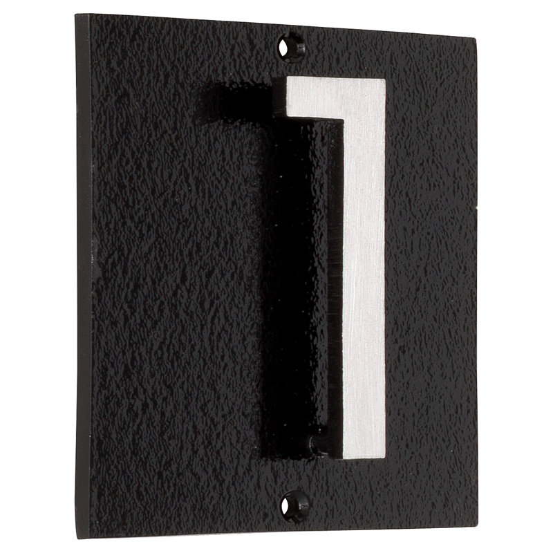 Rectangle Wall Plaque, Black, Satin Nickel Two Tone, Yes