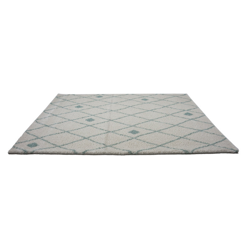 Tapis décoratif ivoire géométriques Fallsburg, Rectangle 5 pi 2 po x 7 pi 5 po